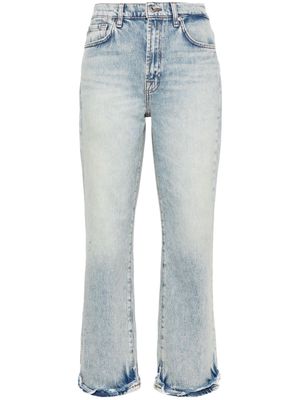 7 For All Mankind frayed-hem cropped jeans - Blue