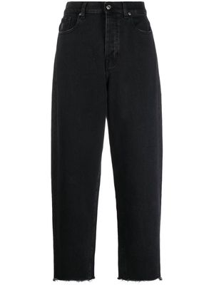 7 For All Mankind frayed-hem straight jeans - Black
