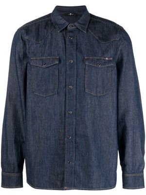 7 For All Mankind front press-stud fastening shirt - Blue
