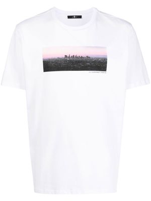 7 For All Mankind graphic-print cotton T-shirt - White