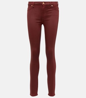 7 For All Mankind High-rise cotton-blend skinny jeans