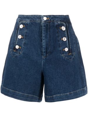 7 For All Mankind high-waist wide-leg denim shorts - Blue