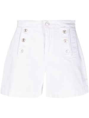7 For All Mankind high-waisted stretch-cotton shorts - White