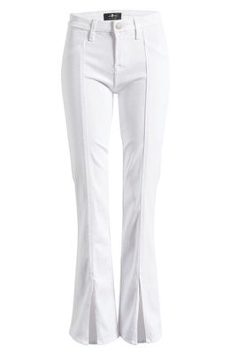 7 For All Mankind Kimmie Slim Illusion Seamed Split Hem Straight Leg Jeans in Luxe White