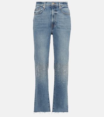 7 For All Mankind Logan embellished straight jeans