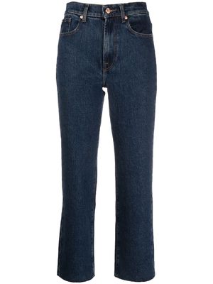 7 For All Mankind Logan raw-cut cropped jeans - Blue