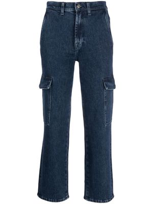 7 For All Mankind logo-patch cotton straight-leg jeans - Blue