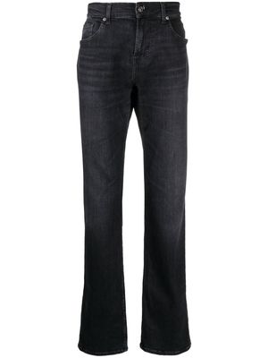 7 For All Mankind logo-patch straight-leg jeans - Black
