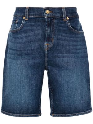 7 For All Mankind mid-rise denim shorts - Blue