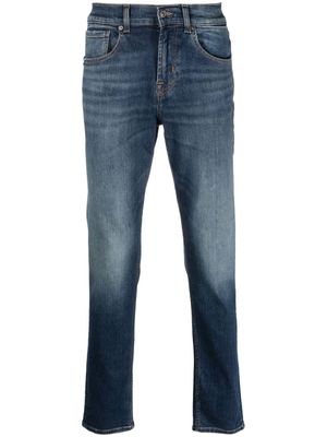 7 For All Mankind mid-rise tapered-leg trousers - Blue