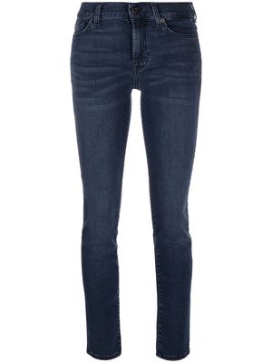7 For All Mankind mid-rise whiskered straight-leg jeans - Blue