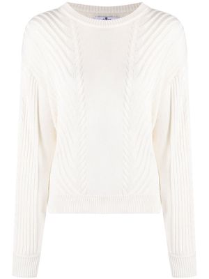 7 For All Mankind ribbed-knit crew-neck jumper - White