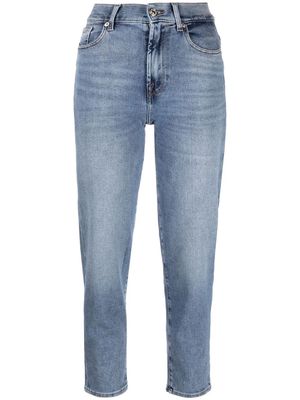 7 FOR ALL MANKIND Roxanne cropped-leg slim jeans - Blue