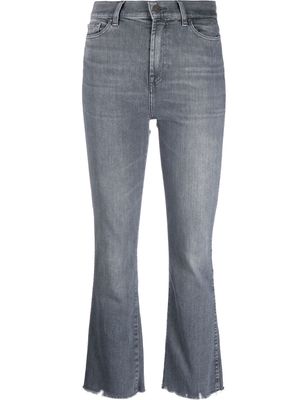 7 For All Mankind Slim Kick frayed flared jeans - Grey