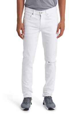 7 For All Mankind Slimmy EarthKind StretchTek Ripped Tapered Slim Fit Jeans in Aereal