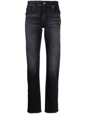7 For All Mankind stonewashed straight-leg jeans - Black