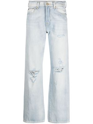 7 For All Mankind straight-leg cotton trousers - Blue
