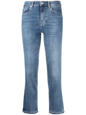 7 For All Mankind straight-leg cropped jeans - Blue