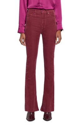 7 For All Mankind Tailorless Ultra High Waist Skinny Bootcut Corduroy Jeans in Burgundy