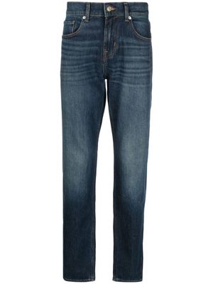 7 For All Mankind tapered-leg stretch-cotton jeans - Blue