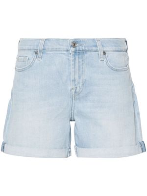 7 For All Mankind turn-up hem denim shorts - Blue