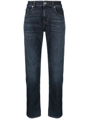 7 For All Mankind whiskering-effect tapered-leg jeans - Blue