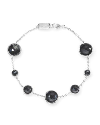 7-Stone Link Bracelet in Sterling Silver