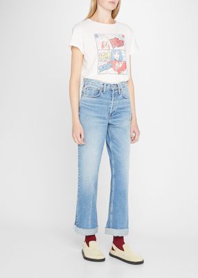 70s Boot-Cut Faded Jeans