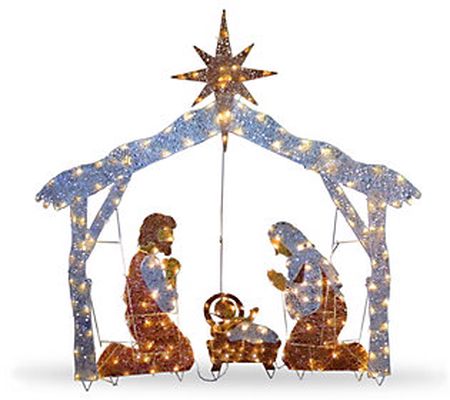 72" Nativity Scene with White Lights