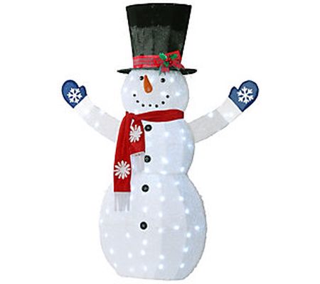 72" Snowman Decoration with White LED Lights