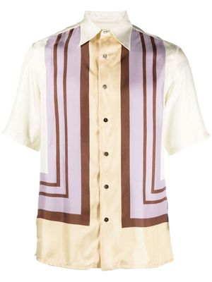73 London colour-block silk short-sleeved shirt - Purple