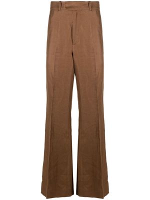 73 London flared linen trousers - Brown