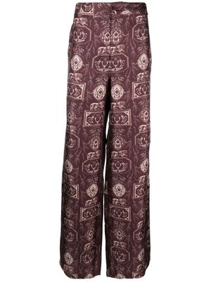 73 London graphic-print silk trousers - Purple