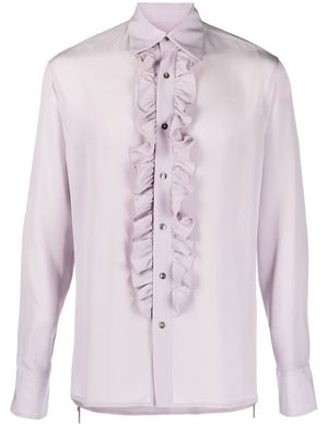 73 London ruffle-detail silk shirt - Purple
