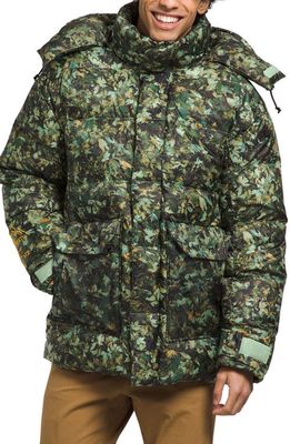 '73 The North Face 600 Fill Power Down Parka in Misty Sage Fallen Leaves Print