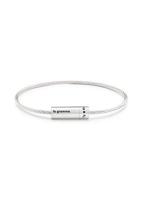 7G Polished Sterling Silver Cable Bracelet