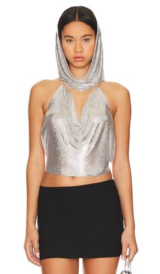 8 Other Reasons Chain Tank in Metallic Silver.