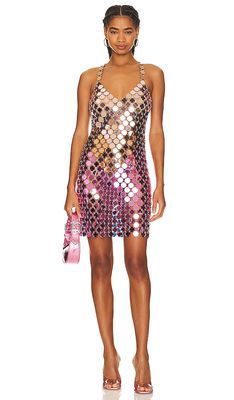 8 Other Reasons Disc Chain Dress in Pink.