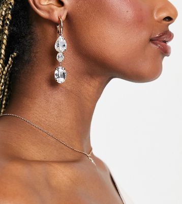 8 Other Reasons embellished drop hoop earrings in gold