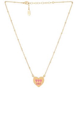 8 Other Reasons Lucky 7 Necklace in Metallic Gold.