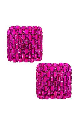 8 Other Reasons Square Stud Earring in Fuchsia.