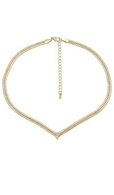 8 Other Reasons V Necklace in Metallic Gold.