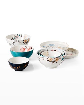 8-Piece Sprig & Vine Luna Nesting Dinnerware Set