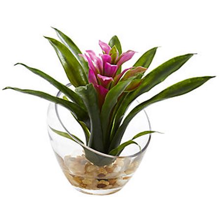 8" Tropical Bromeliad Vase Arrangement by Nearl y Natural