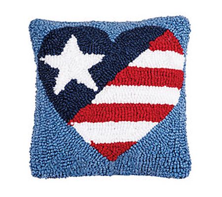 8" x 8" Patriotic American Flag Throw Pillow by Valerie