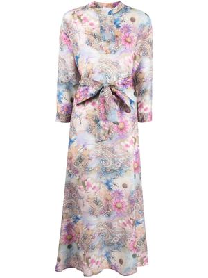 813 Caftano floral-print shirt dress - Pink