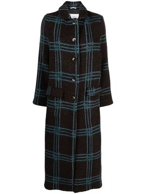 813 checked felted coat - Brown