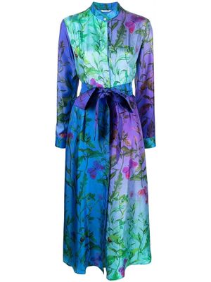 813 floral-print silk shirt dress - Purple