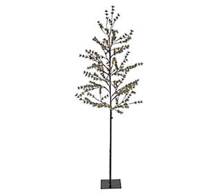 82.67" Electric Icy Tree w Warm White Lights by Gerson Co