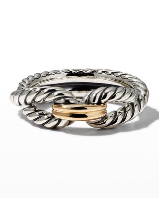 8mm Cable Loop Ring in Silver and Gold